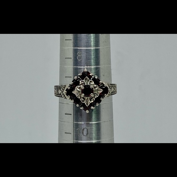 925 Sterling Silver Rubellite Tourmaline Ring & Matching Earrings - Picture 6 of 10